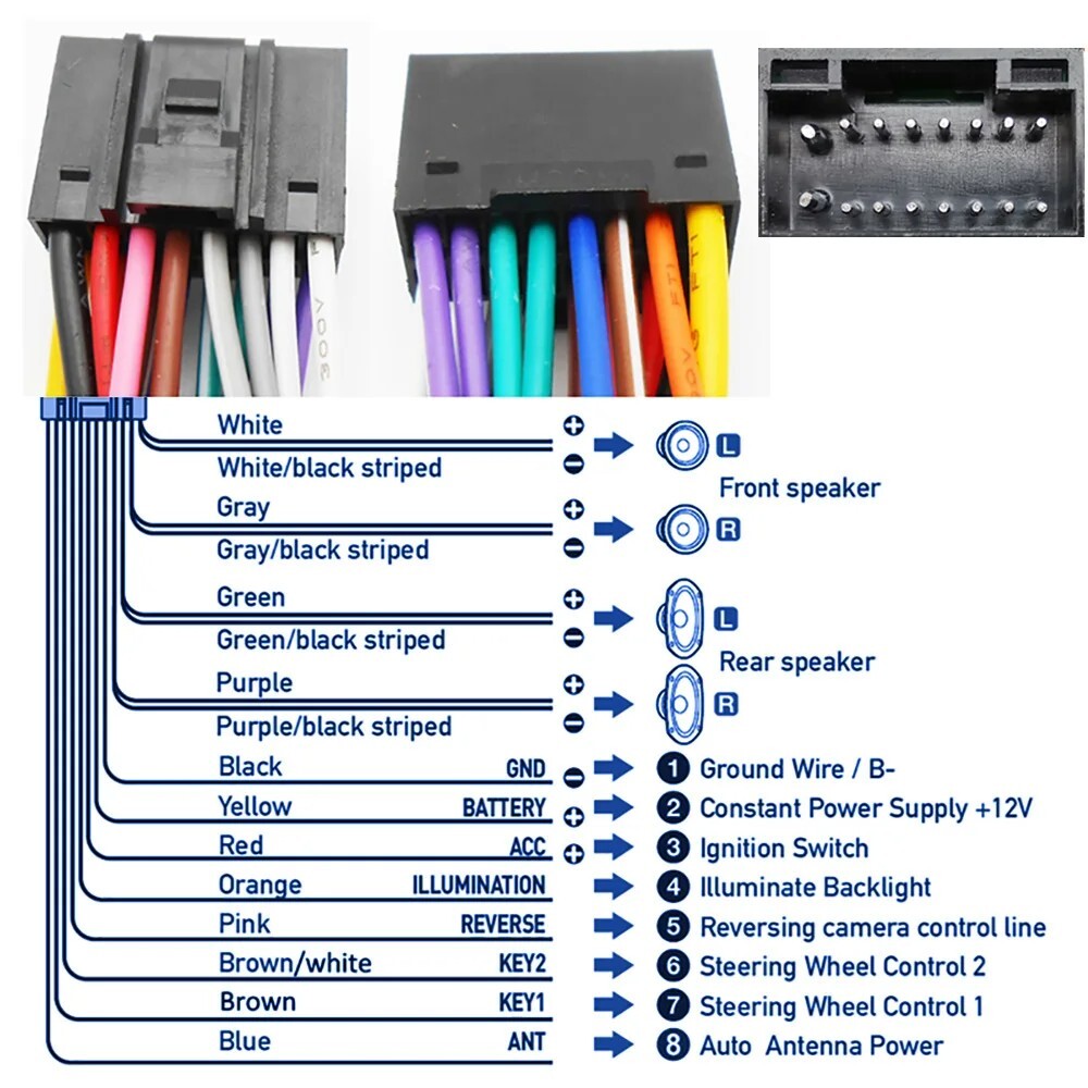 Universal 16 Pin Extension Line 60cm Wire Harness Cable for Android Multimedia