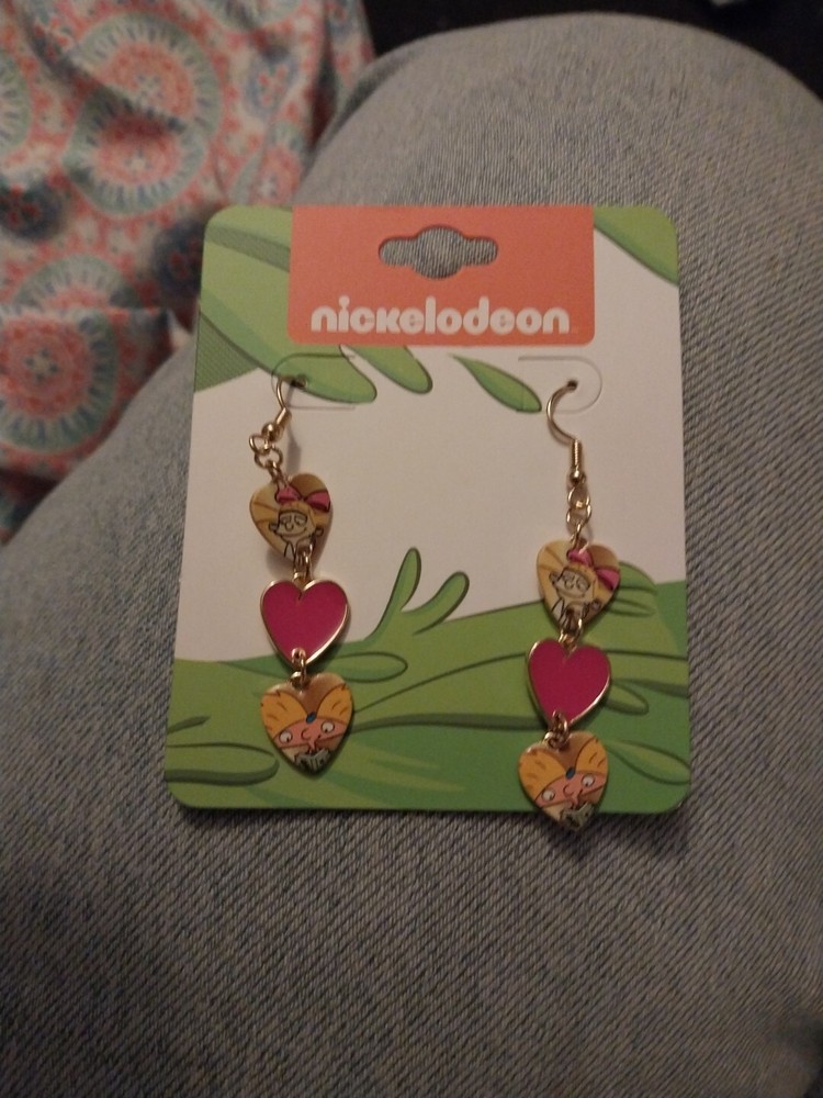 Hey Arnold Heart Earrings Nickelodeon Dangle