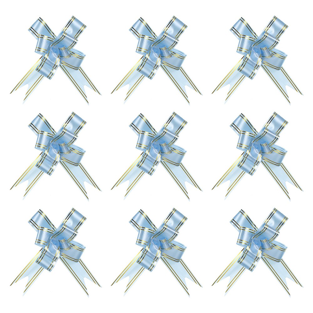 20Pcs 4" Gift Wrap Bows Pull Bows Baskets Present Wrapping Ribbon Bows Blue