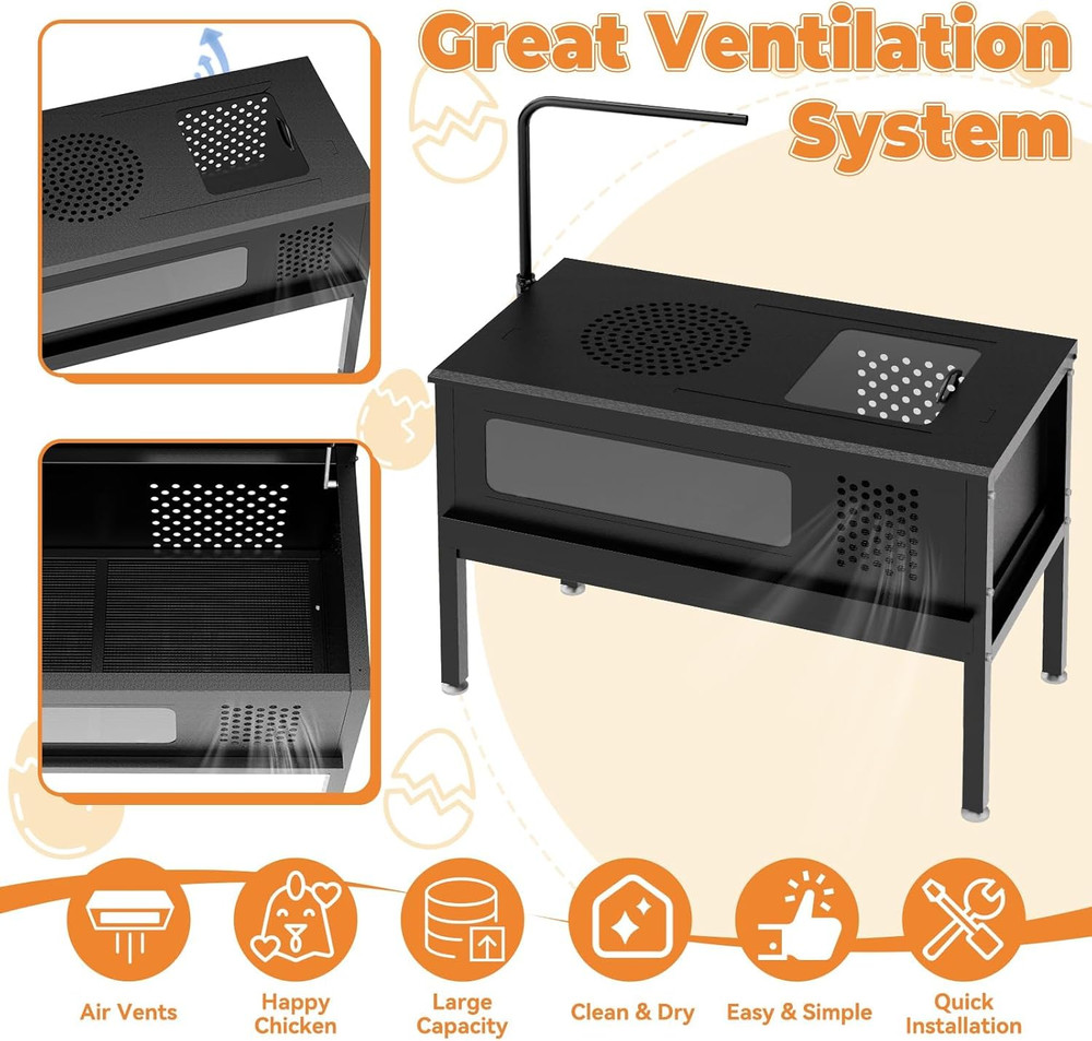 Chicken Brooder Box - Stand-Up Brooder Pen for Chick Brooder with Lamp Stand ...