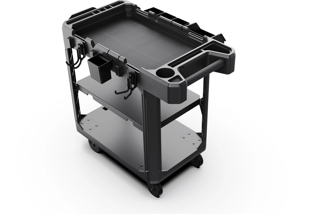 Hyper Tough Hyper Stack 3-Shelf Multi-Use 36" Commercial Utility Cart, 500 lb
