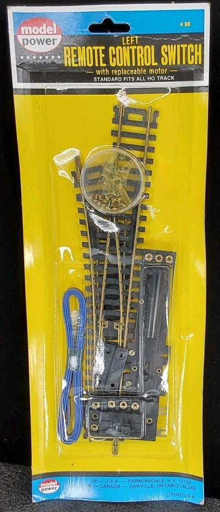 Model Power HO Scale Electric Brass Left Right Remote Control Switch 50, 51 NOS