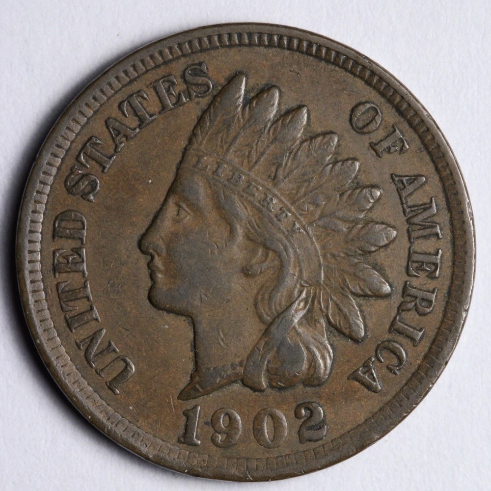 1902 Indian Head Cent Penny AU E155 JSF