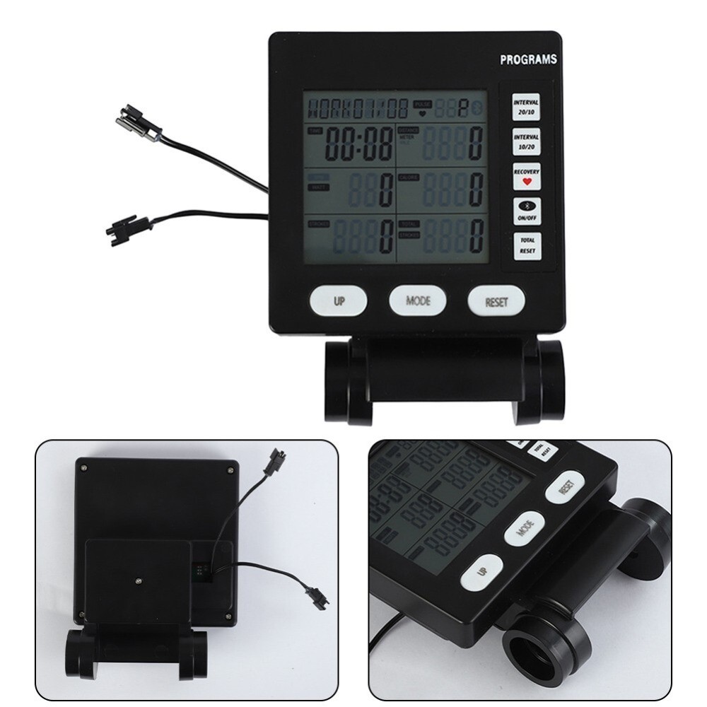 LCD Display Monitor Multifunction Speedometer Rowing Machine Counter