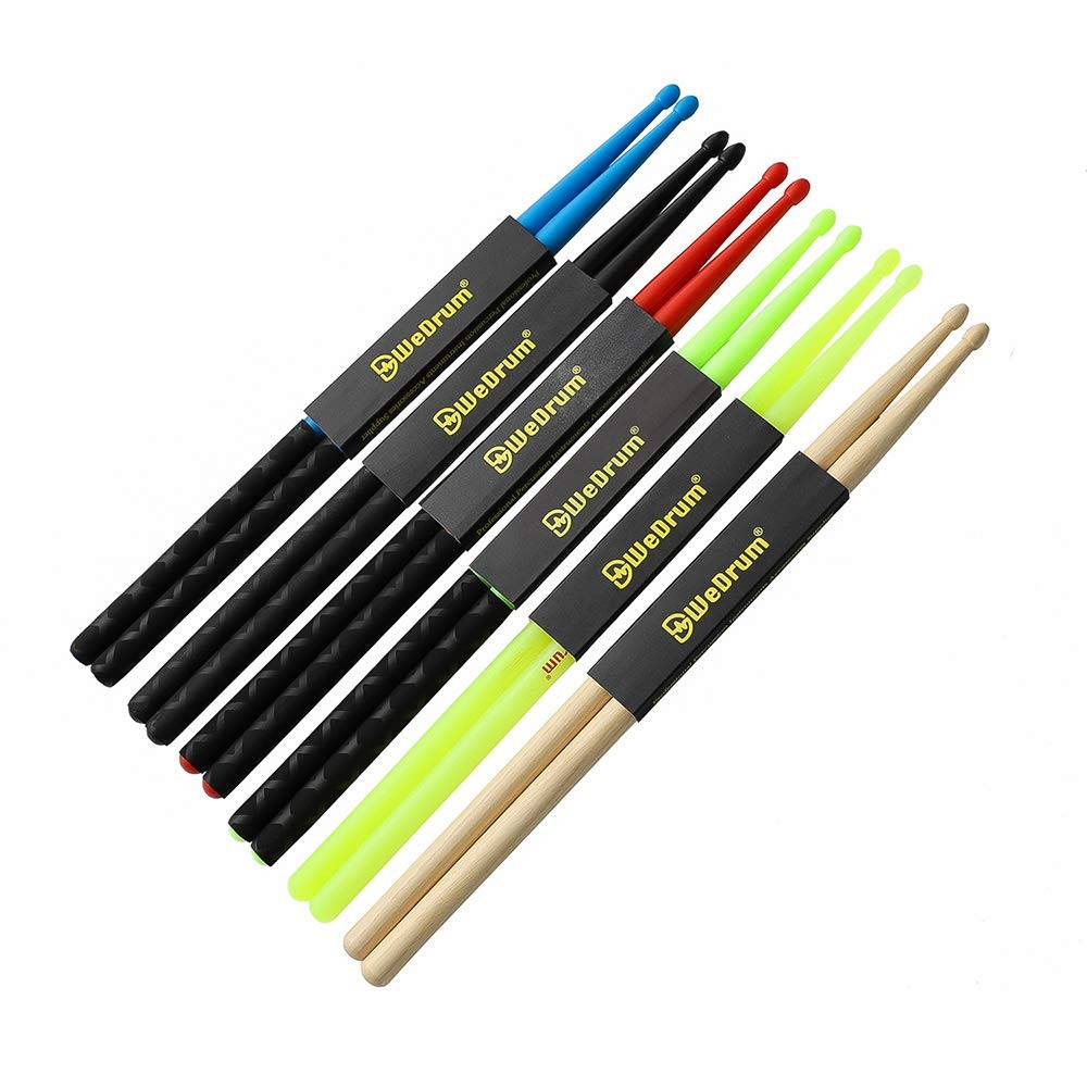 Nylon Drum Sticks for Set 5A Light Durable Plastic Exercise Black