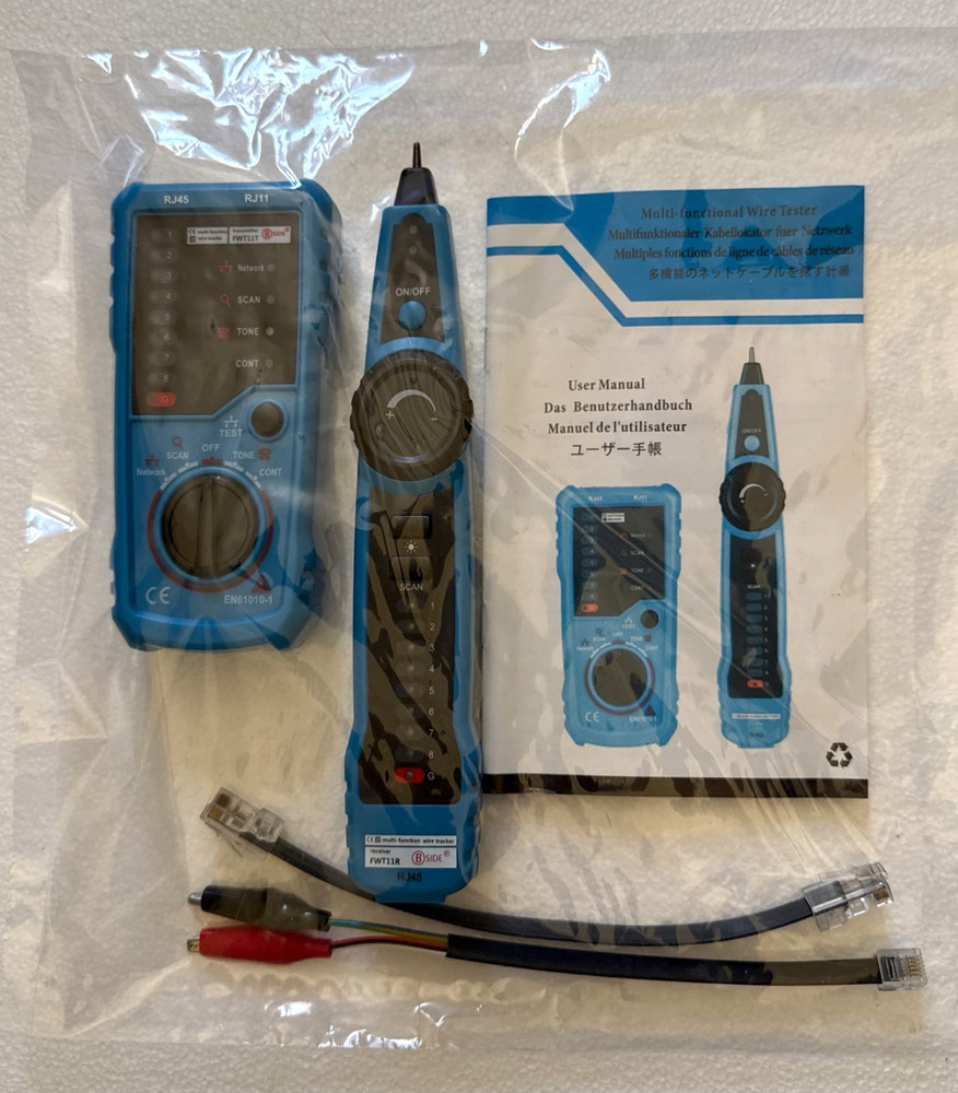 BSIDE Multi-functionl FWT11 Handheld Wire Tester & Tracker, RJ-45 RJ-11