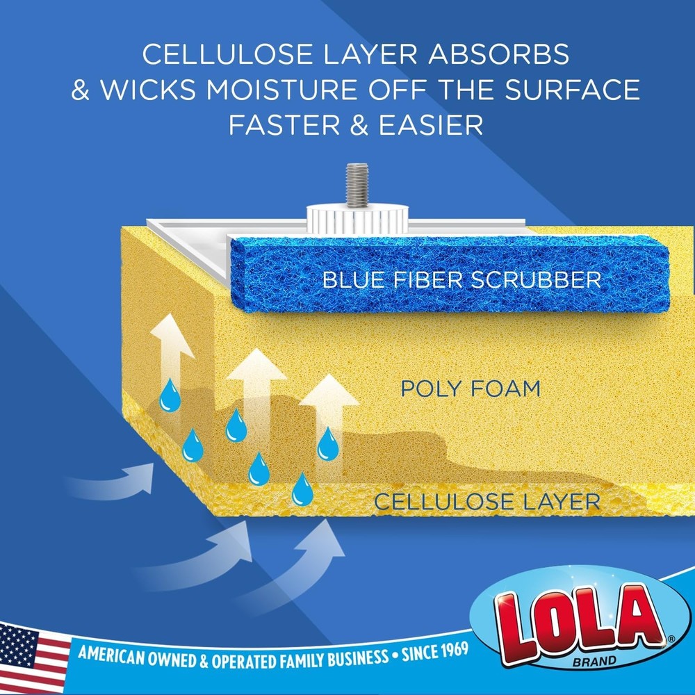 9" Cellulose Butterfly Sponge Mop Refill, 2-Pack
