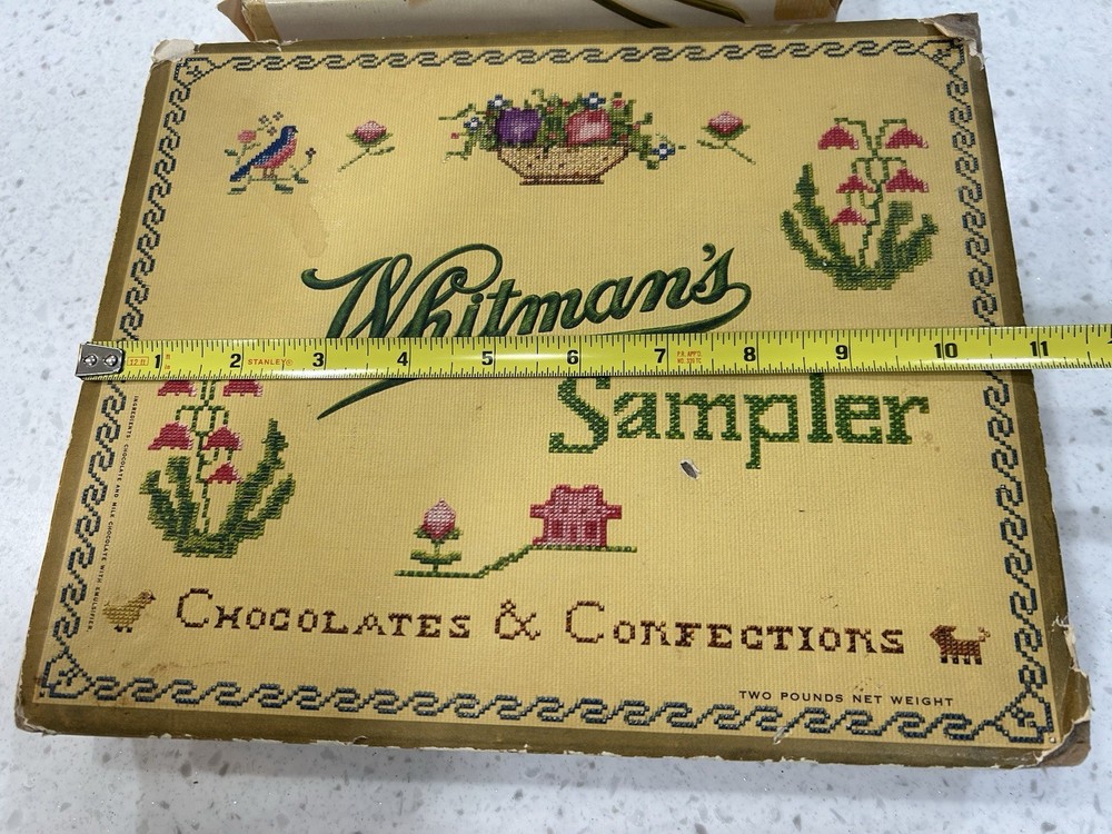 Two Vintage Whitman`sampler And One Russell Stover Candy Box EMPTY Boxes