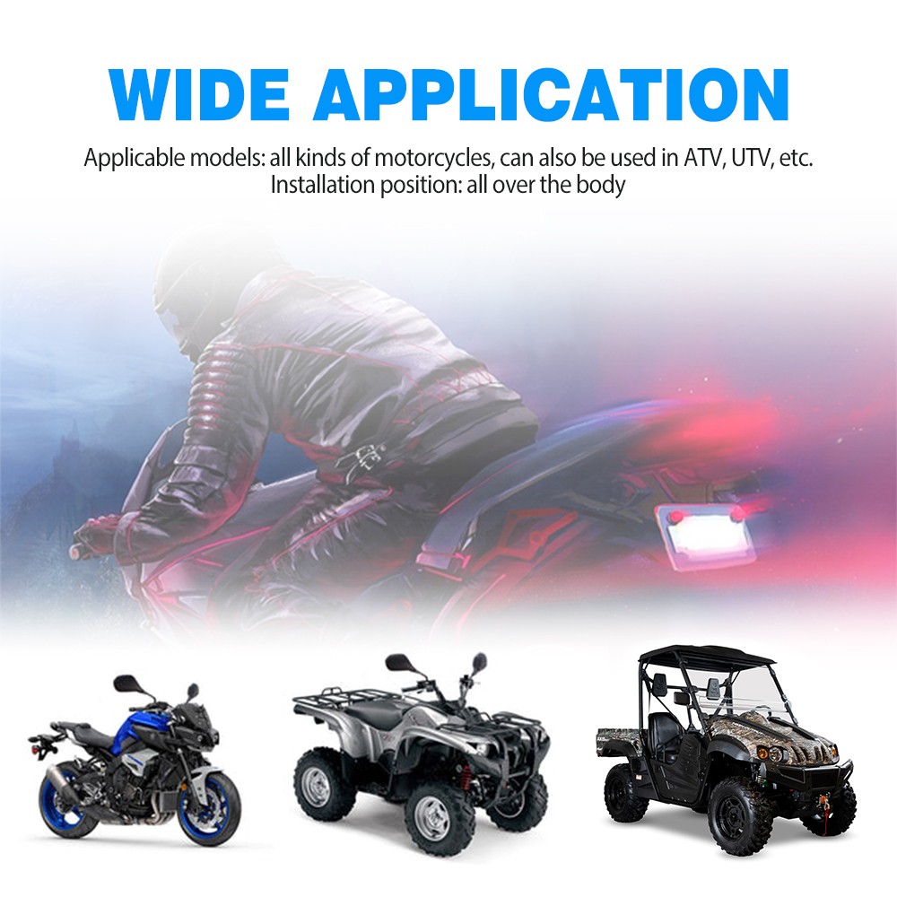 For Motorcycle: 12Pcs LED Under Glow Light Strip Lamp Bar With Remote Control