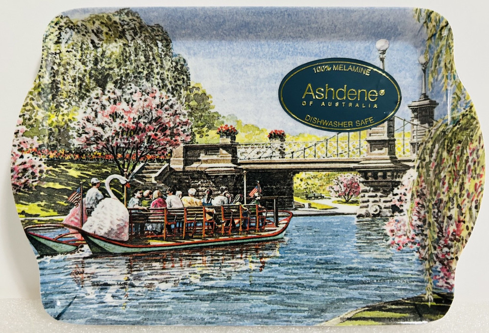 Ashdene Swan Boat Melamine Serving Tray Set Central Park 3 Pc