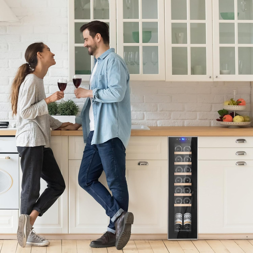 14 Bottle Compressor Wine Cooler, Wine Cellar with Adjustable Temp Control, Free