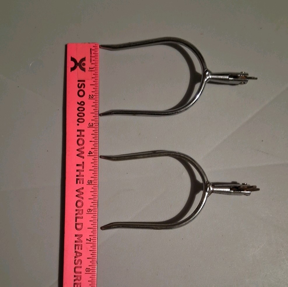 Vintage Western Slide on 6 Point Copper Roller Spurs (Strapless)