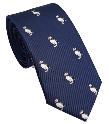 Designer Neckties with Pattern Puffin