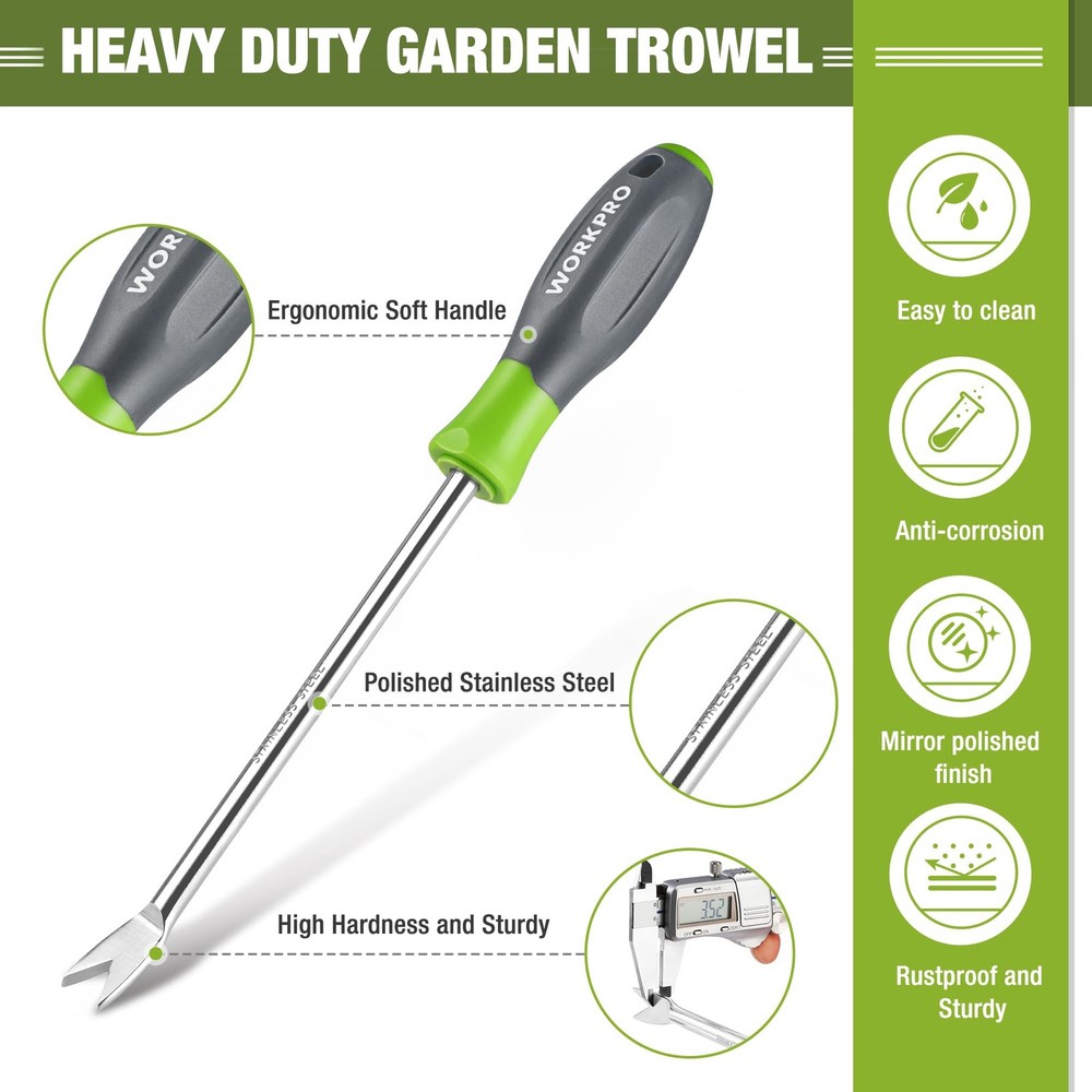 WORKPRO 11.5" Dandelion Weeder Puller Tool with Soft hand weeder