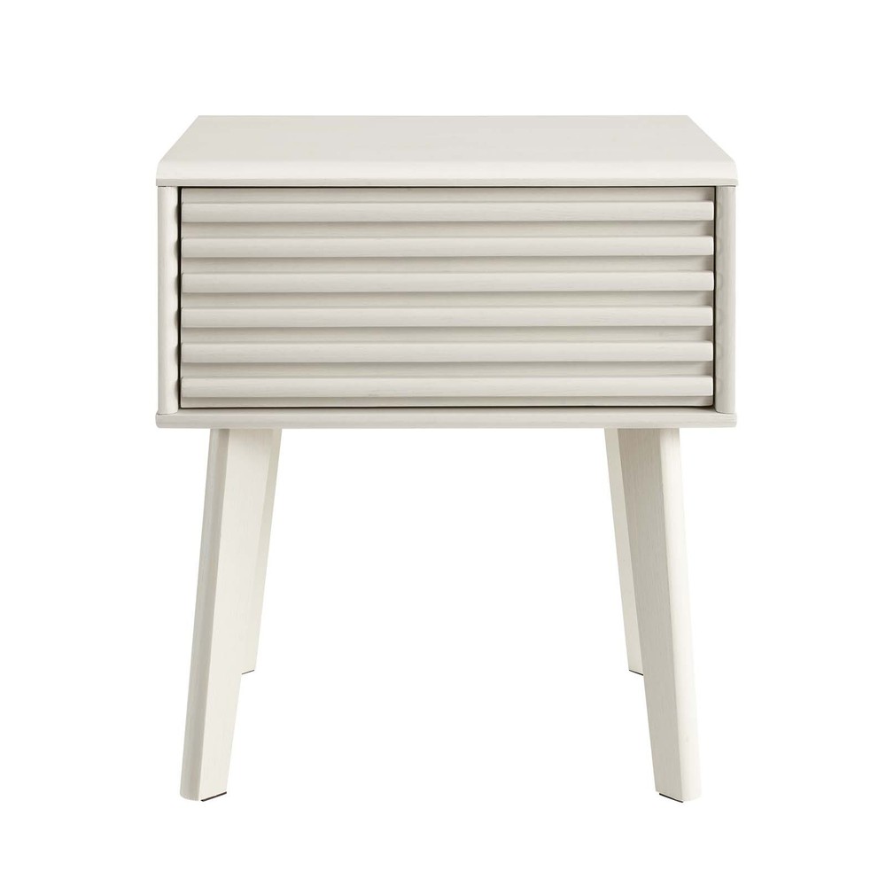 Modway Render Mid-Century Modern End Table or Nightstand in White