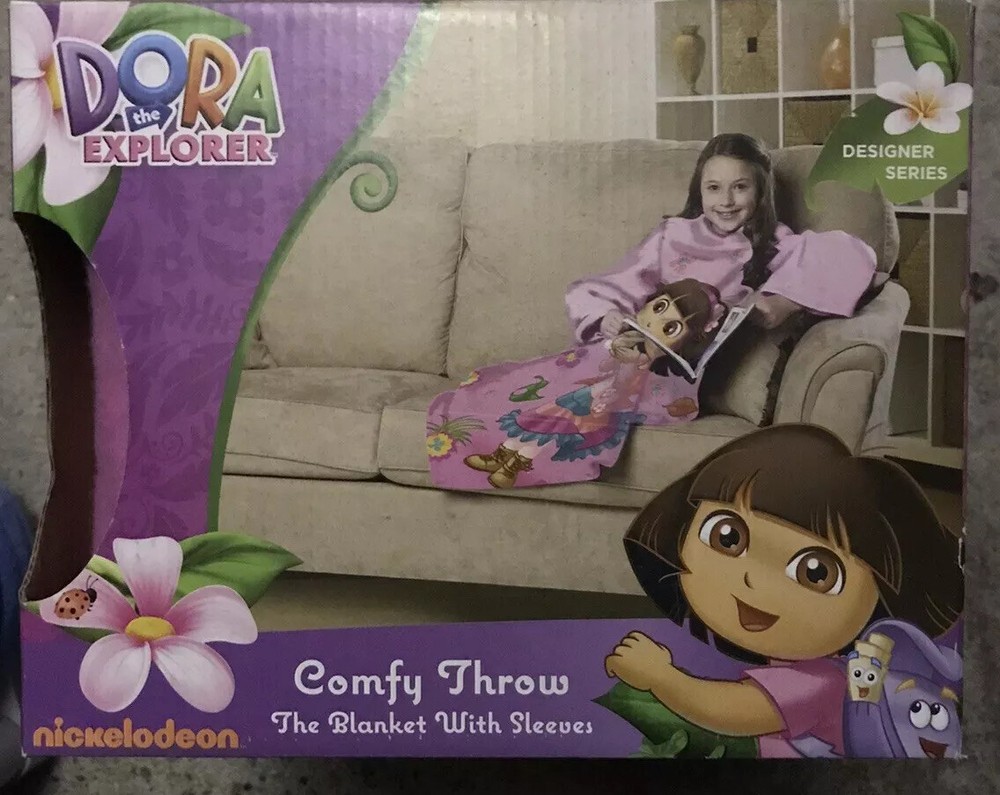 Nickelodeon DORA Comfy Throw Blanket with Sleeves Youth SIZE