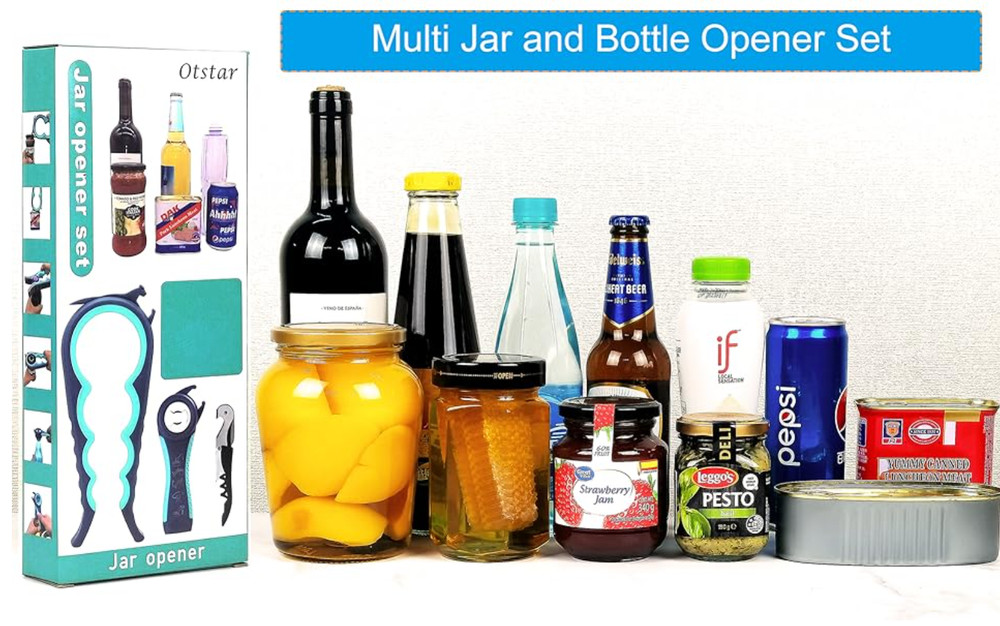 Jar Opener, Multi-function Bottle Opener Non Slip Rubber Jar Opener Gripper Pad