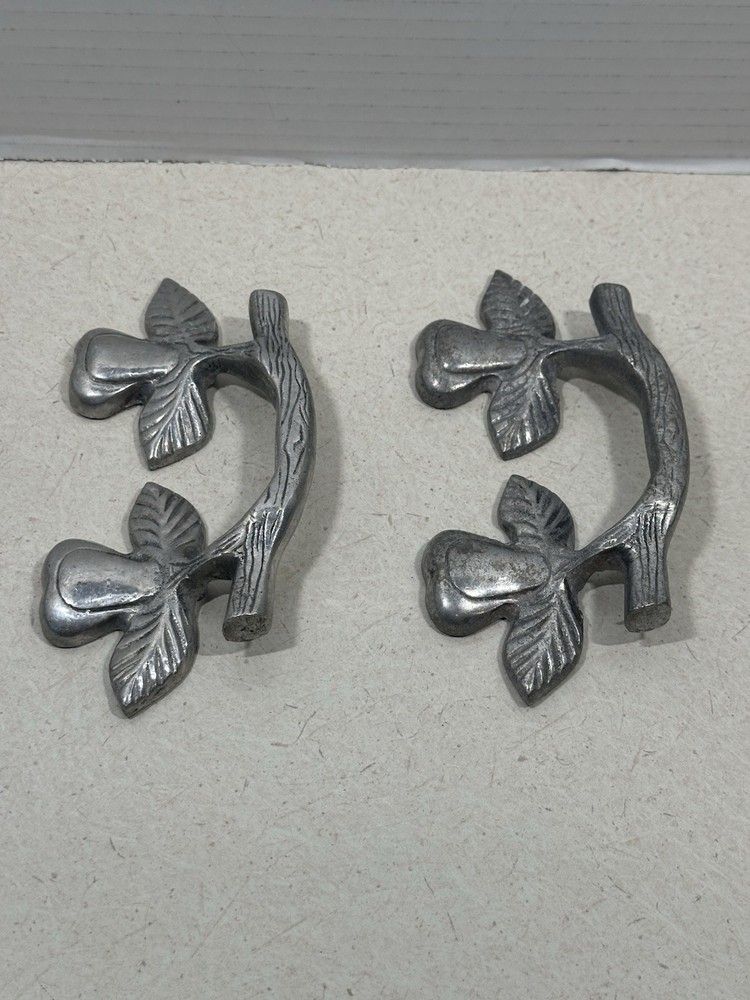 Vintage HTF Rustic Leaf And Vine/ Pear Pull / Handle Hardware Set