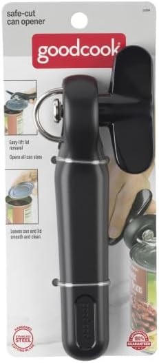 Good Cook Can Opener, Safe Cut Manual no Sharp 1-Pack, Black