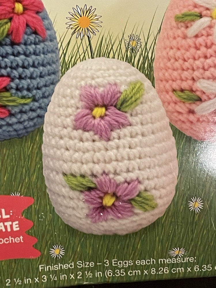 Needle Creations CompleteCrochet Kit Floral Easter Egg (Set of 3) Intermediate