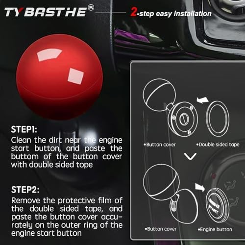 Push Start Joystick, Metal Car Joystick Starter Engine Stop Button Classic Red