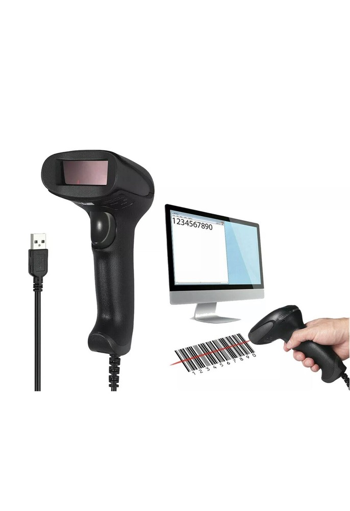 Barcode Reader Barcode Scanner with USB Cable Laser Gun Q-A202