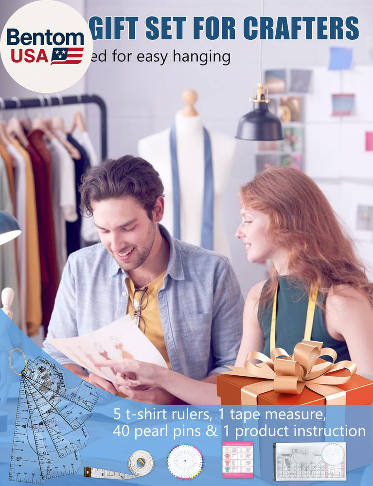 T-Shirt Ruler for Precise Alignment, Center & Left Chest Placement Tool for Shir