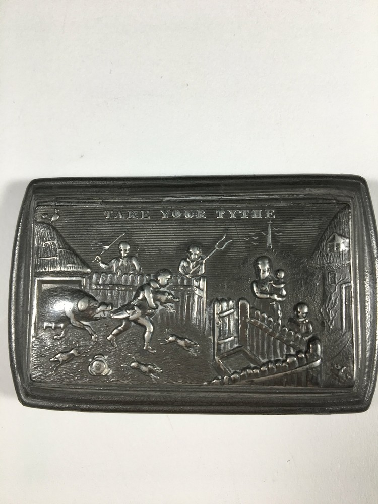 Antique English Pewter Vesta Case