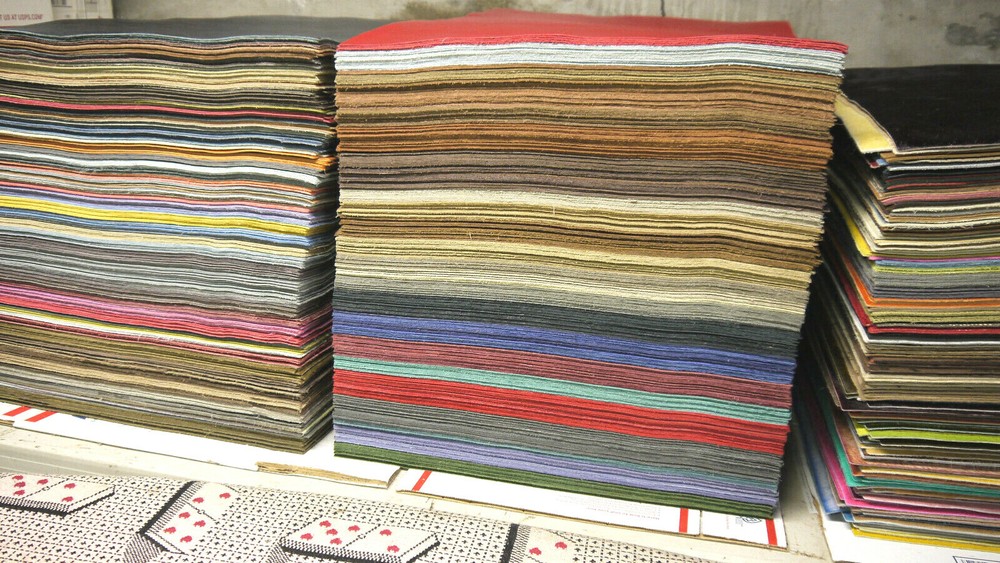 Large Leather panel 1 piece 18"x 24" mixed color. SPECIAL