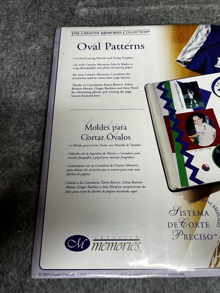 CREATIVE MEMORIES OVAL PATTERNS CUSTOM CUTTING SYSTEM MAKES NEW