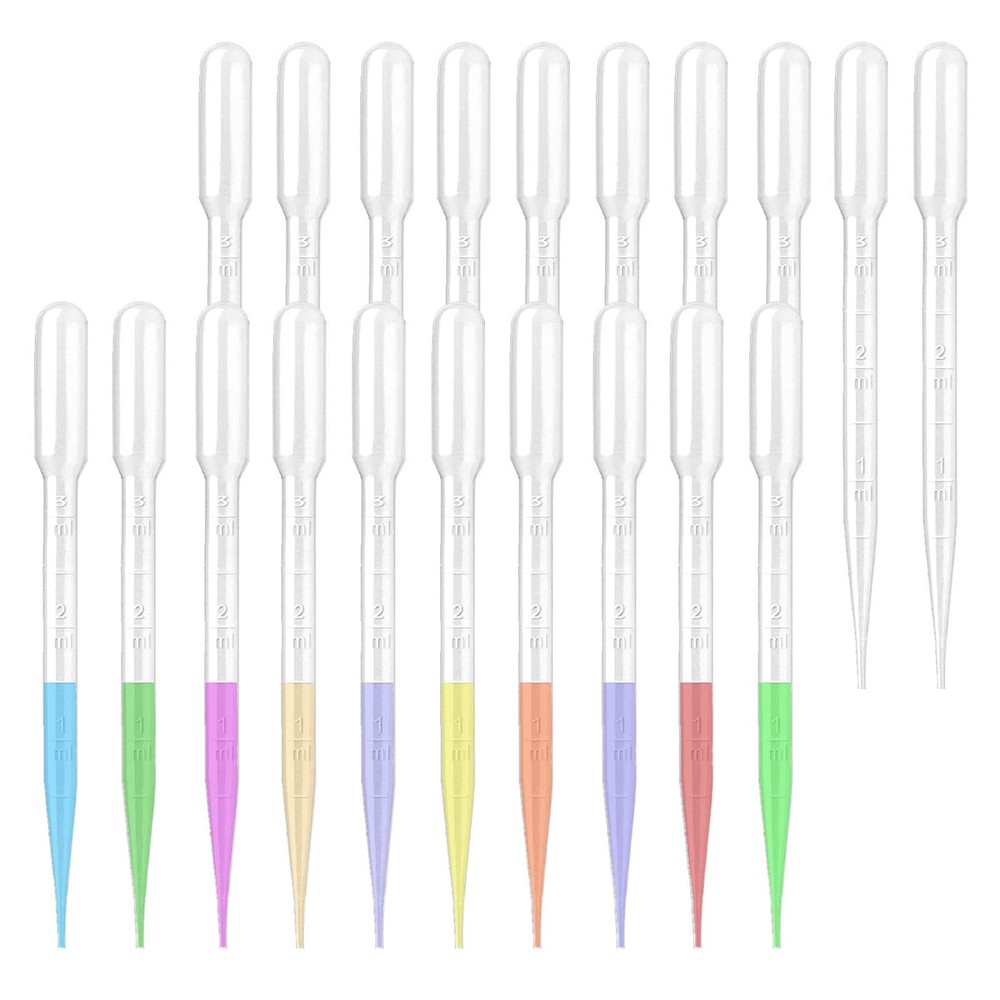 25PCS 3ML Plastic Dropper Pipettes, Disposable Eye Dropping Pipettes for Esse...