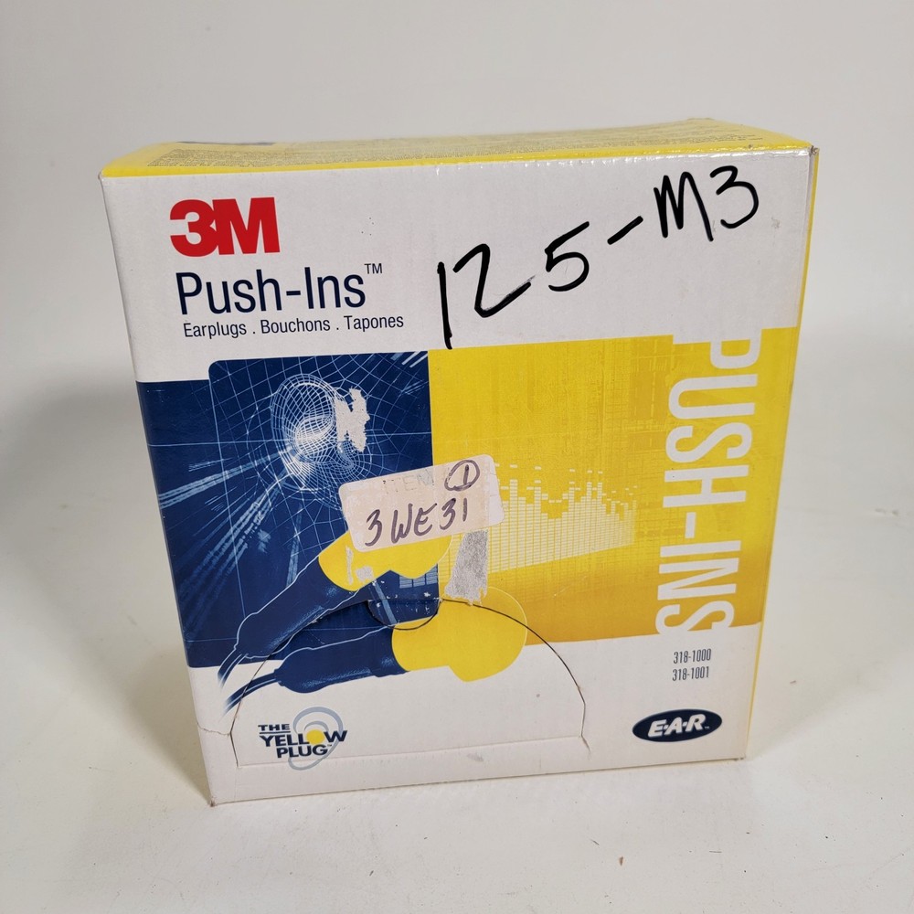 3M 318-1000 Uncorded Push-In Ear Plugs (100/Box)