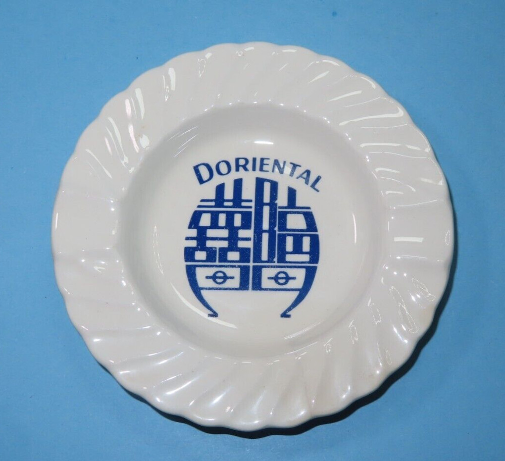 Vintage DORIENTAL White Porcelain Tableware Ashtray