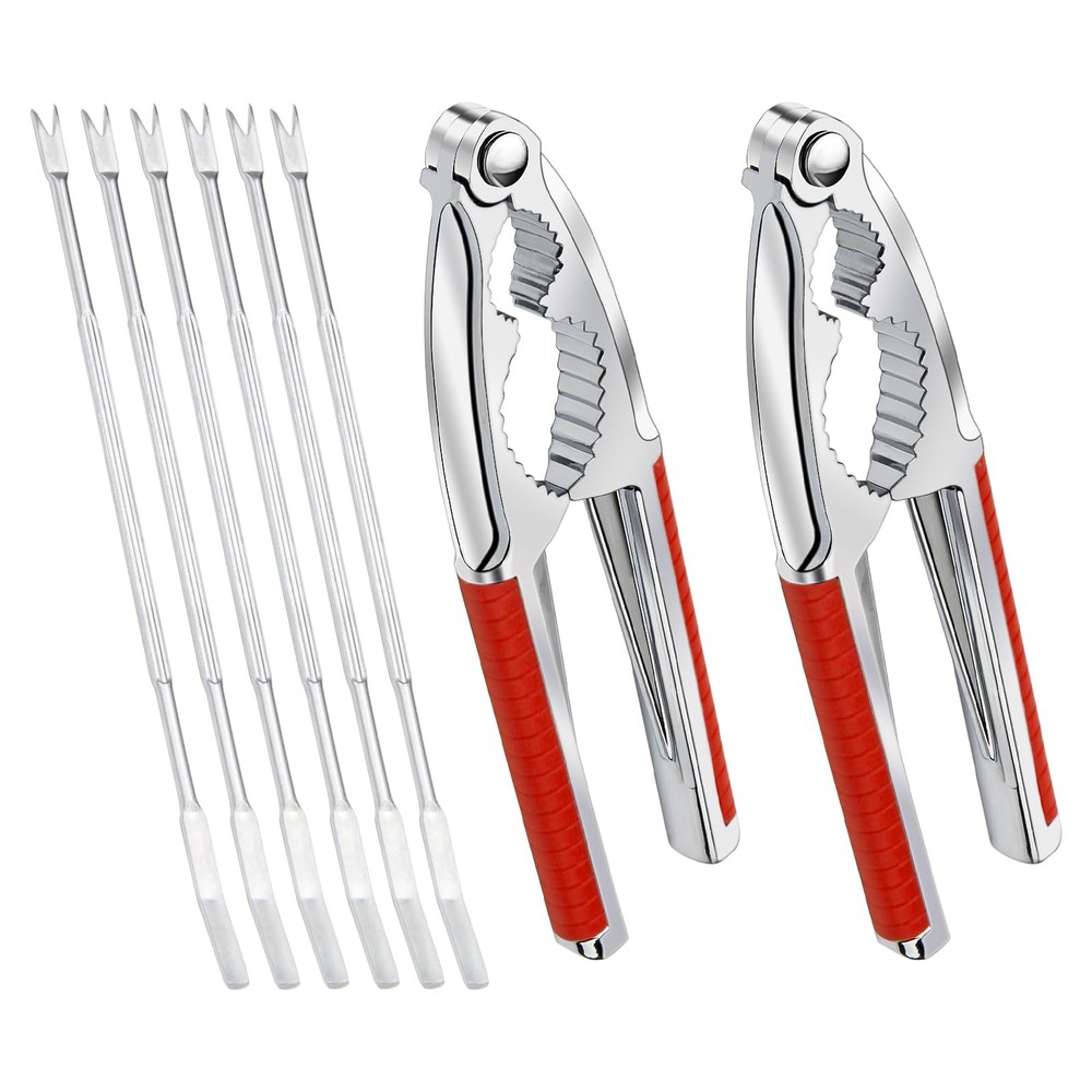 Anglekai Nut Crackers, 8Pcs Multi-Purpose 5.9 x 1.65 x 0.45inch, Red