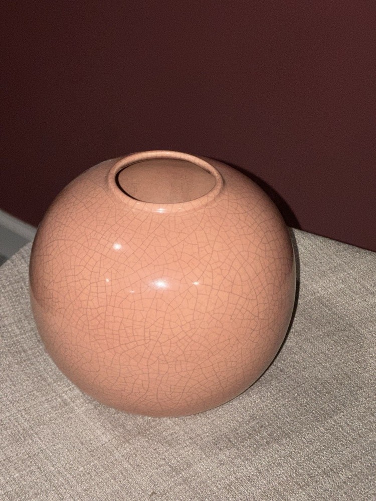 Pink Crackle Glaze Vintage Pottery