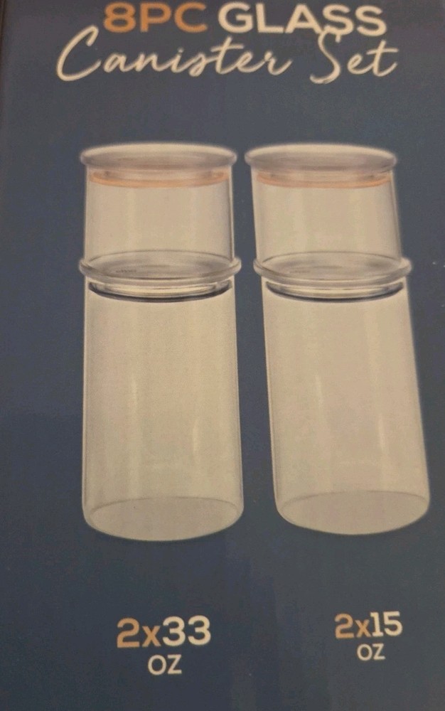 Mordern Chef 8 Piece Glass Canister Set