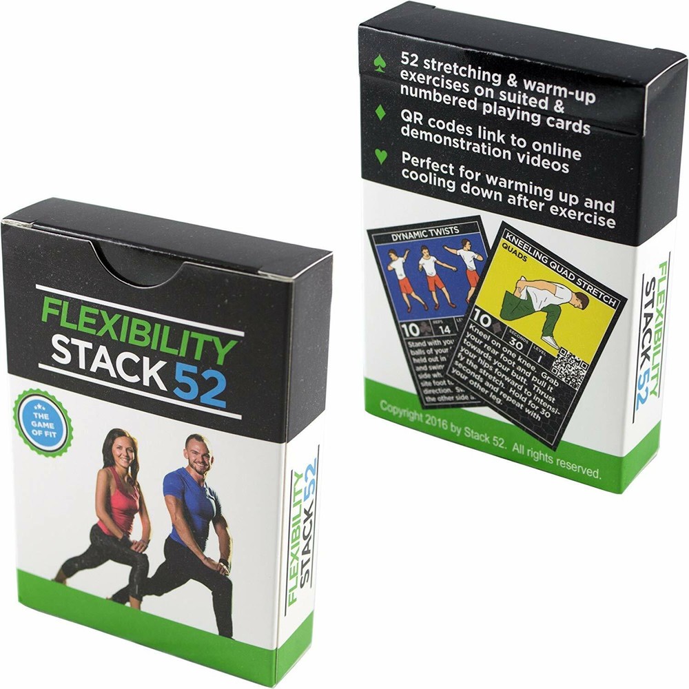 STACK 52 Flexibility Exercise Workout Card Game Stretching Warm Ups + Cool Down