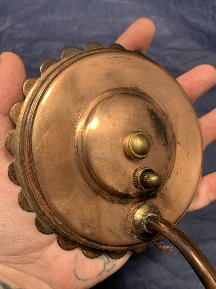 Single Antique Bronze Copper Brass Sconce Rewired Fixture 41E