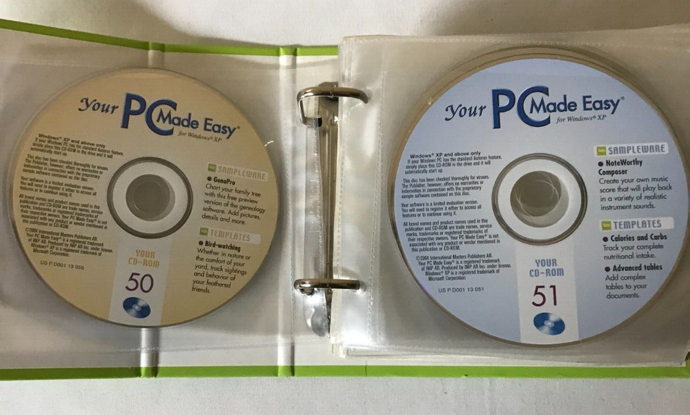 YOUR PC MADE EASY WINDOWS XP Lot 10 Discs +Learn Quicken,Front Page, World Atlas