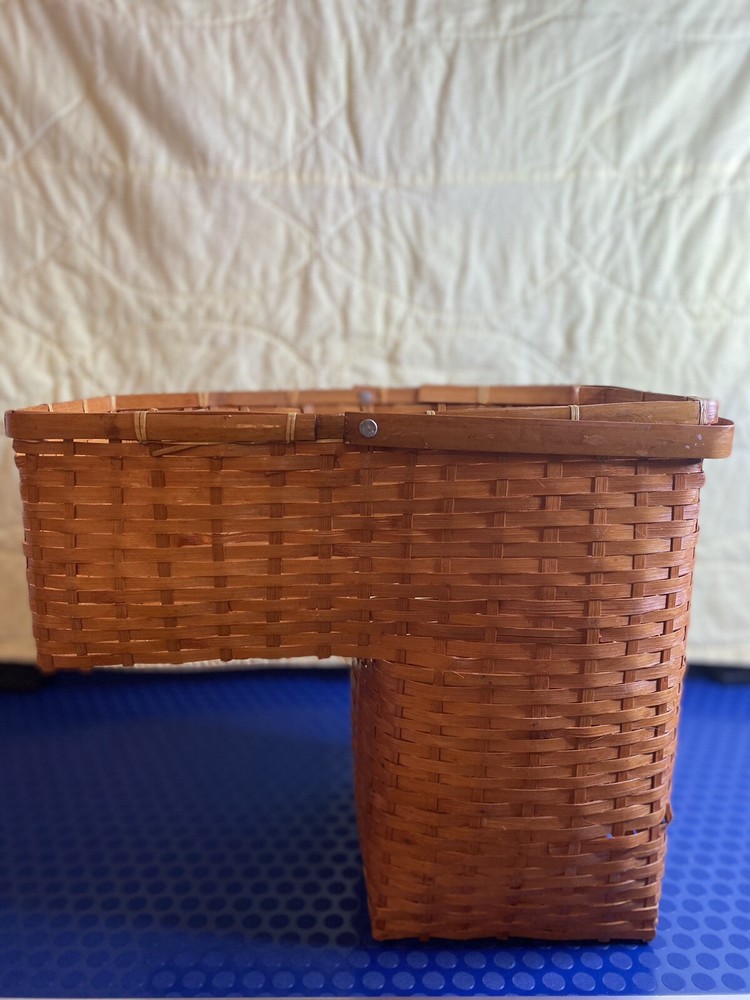 Vintage Bamboo Stair Case Step Basket