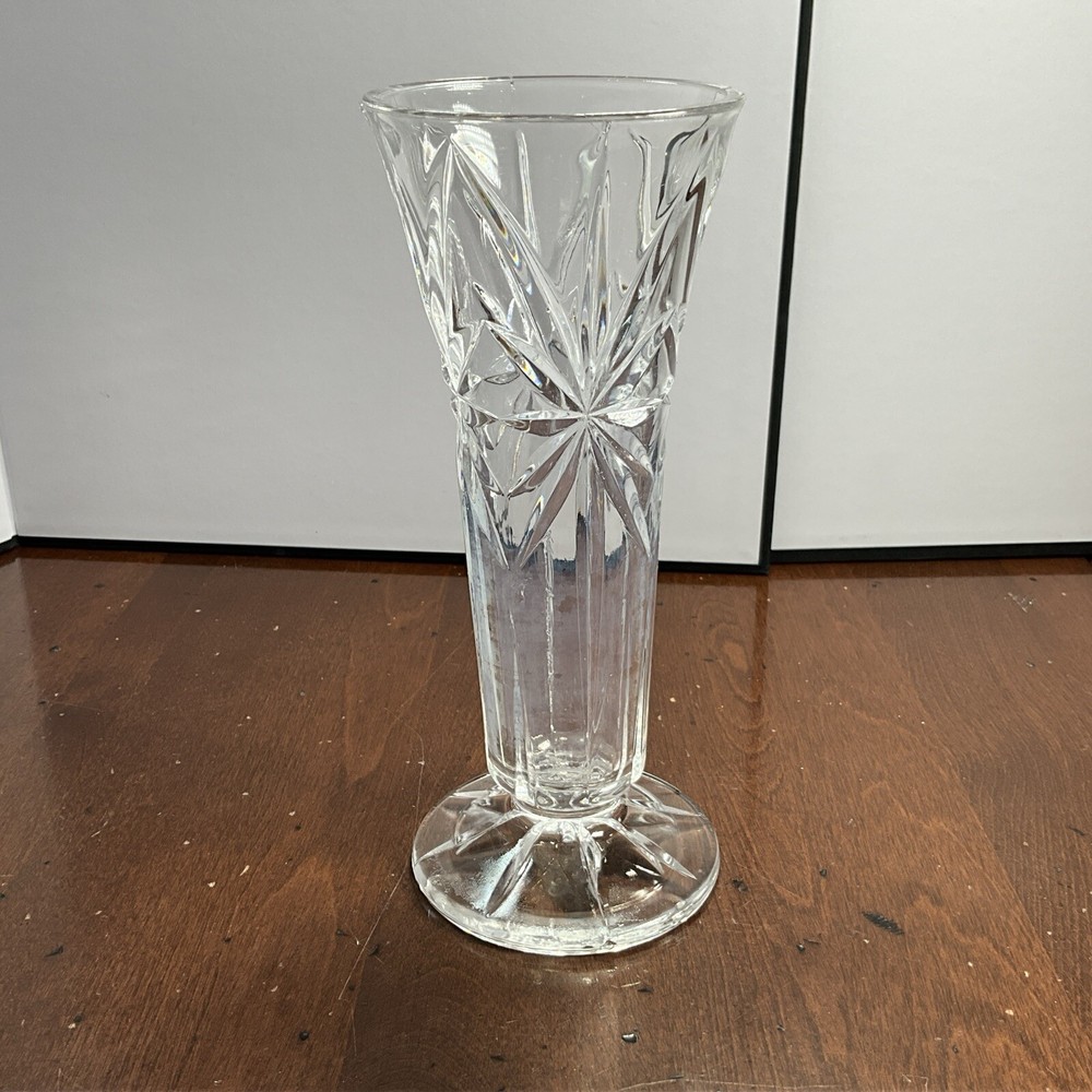 7” Cut Glass Bud Vase 3” Opening