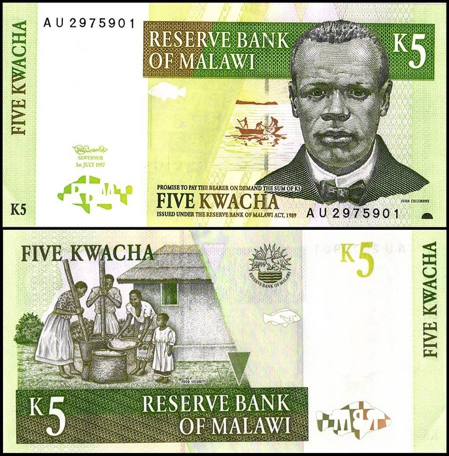 Malawi 5 Kwacha, 1997, P-36a, UNC