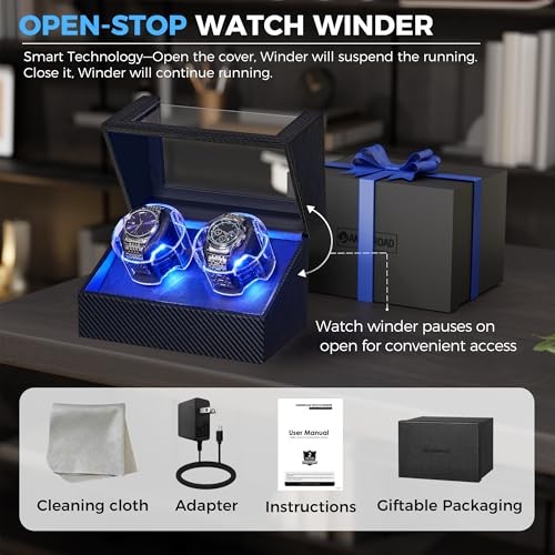 Watch Winder for Automatic Watches, Double Automatic Watch Winder Box with