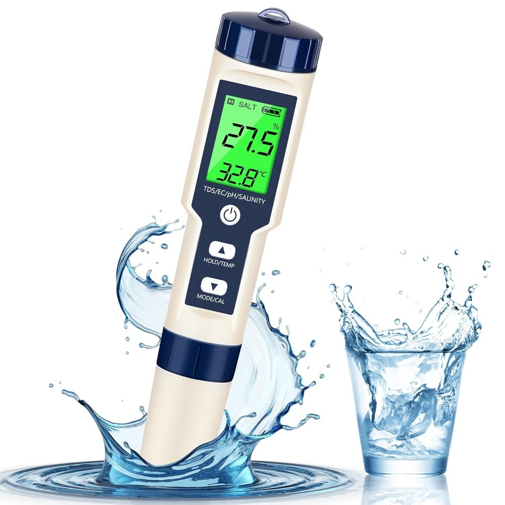 Professional 5-in-1 Water Tester Tool PH/TDS/EC/Salinity/Temperature for Pool