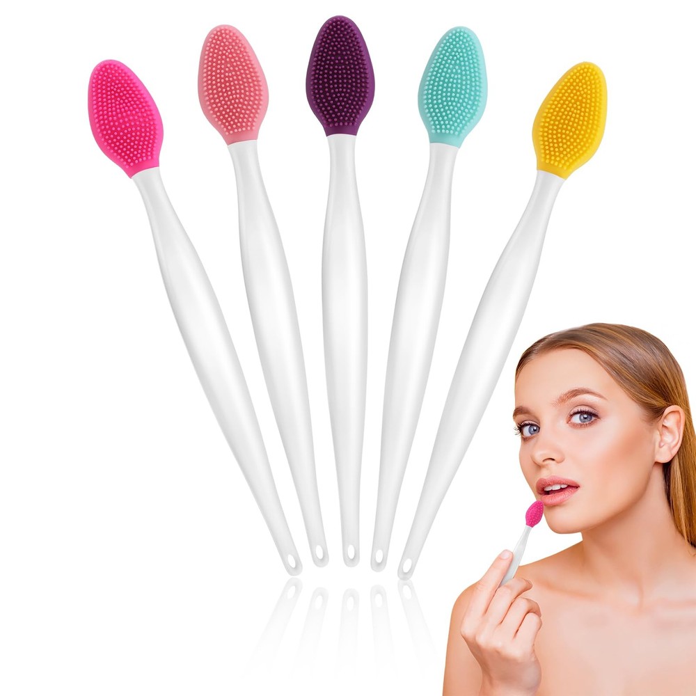 Lip Scrub Brush Tool Double-Sided Mini Gentle Lip Scrub Cleansing Kits Tools