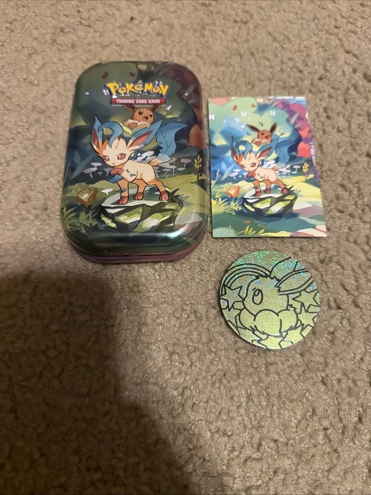 Pokémon Prismatic Evolutions Leafeon Mini Tin (No Packs Included) ✅📦
