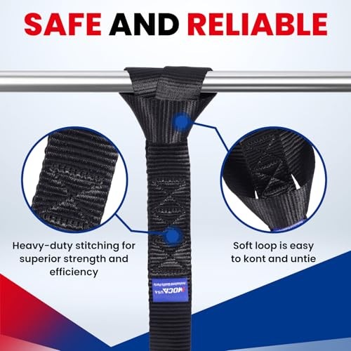 MOCA 6-Pack Soft Loop Tie Down Straps 12000 Lbs Breaking Strength 6-PACK Black
