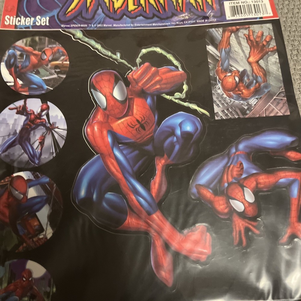 2003 Spider-Man sticker set. Marvel. 11x8.5”