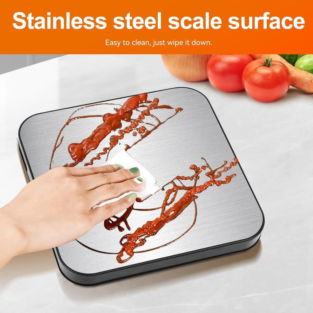 Wireless Digital Kitchen Scale, 33lb Split Design with LCD Display