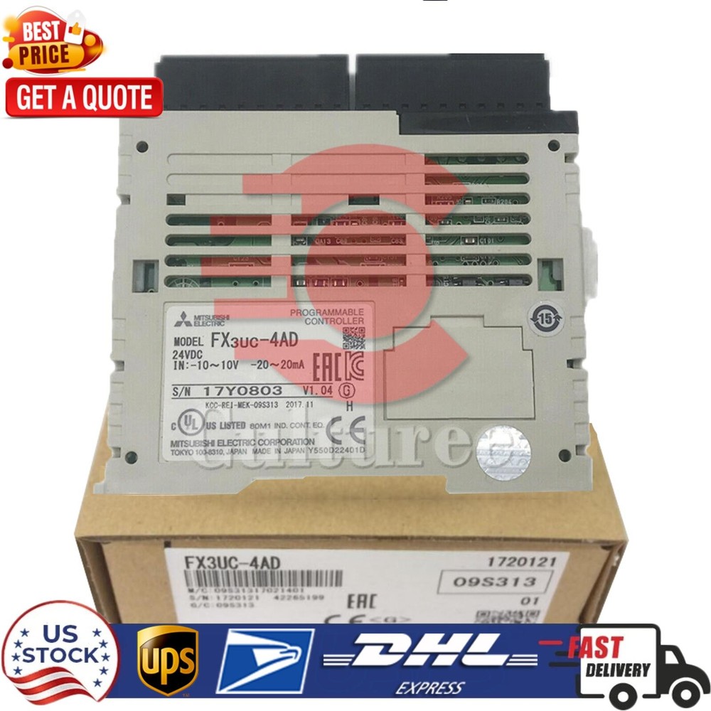 New in Box Mitsubishi FX3UC-4AD Melsec FX3UC Analog Input Blocks Module Unit NiB